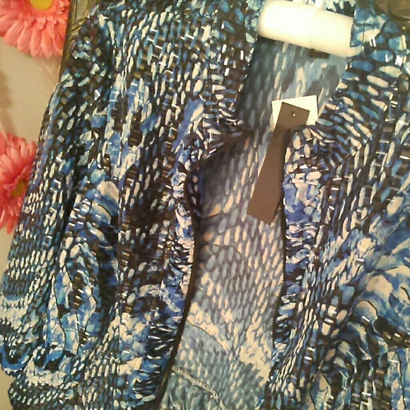 Blue python top/jacket NWT - Picture 3 of 4